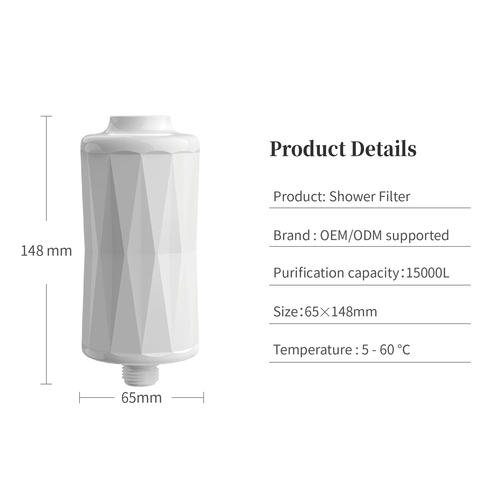 customized formula shower filter kdf55 maifan stone charcoal  filtered shower head balls