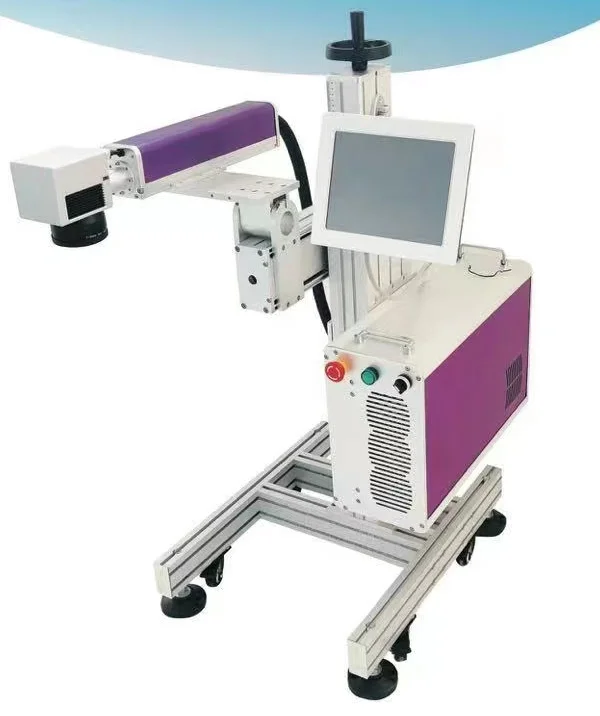 UBL online coding date on bottle 20w 30w fiber laser printer CO2 flying laser marking machine