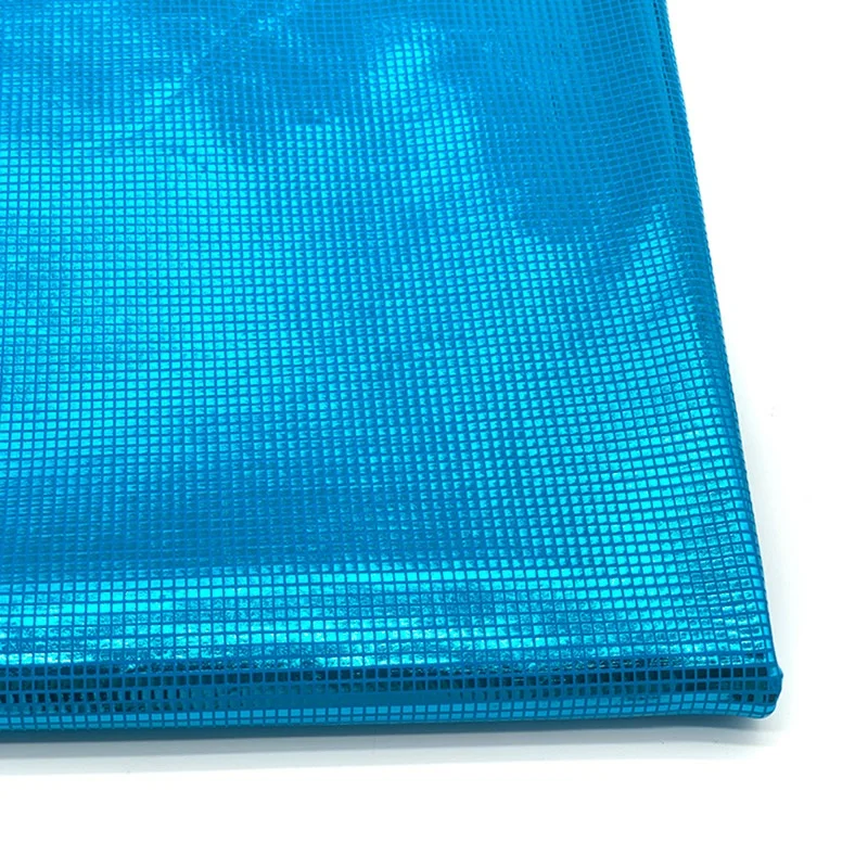 LOW MOQ shiny hologram metallic foil fabric 4 way stretch nylon spandex fabric for bikini swimwear dancewear underwear