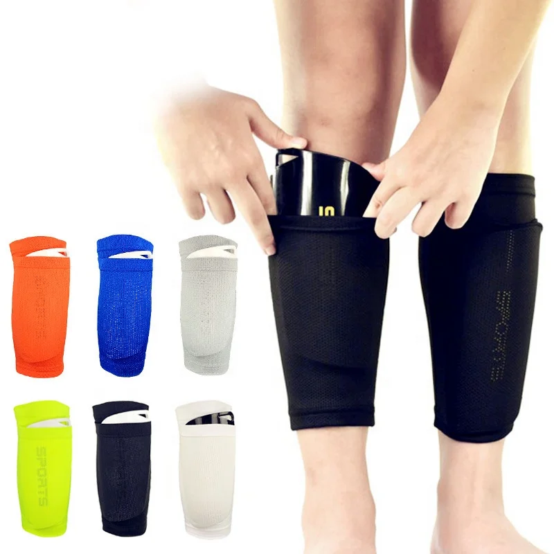 Hot Selling Custom Logo Breathable Football Shin Pads Soccer Shin Guards With Elastic Socks Sleeves