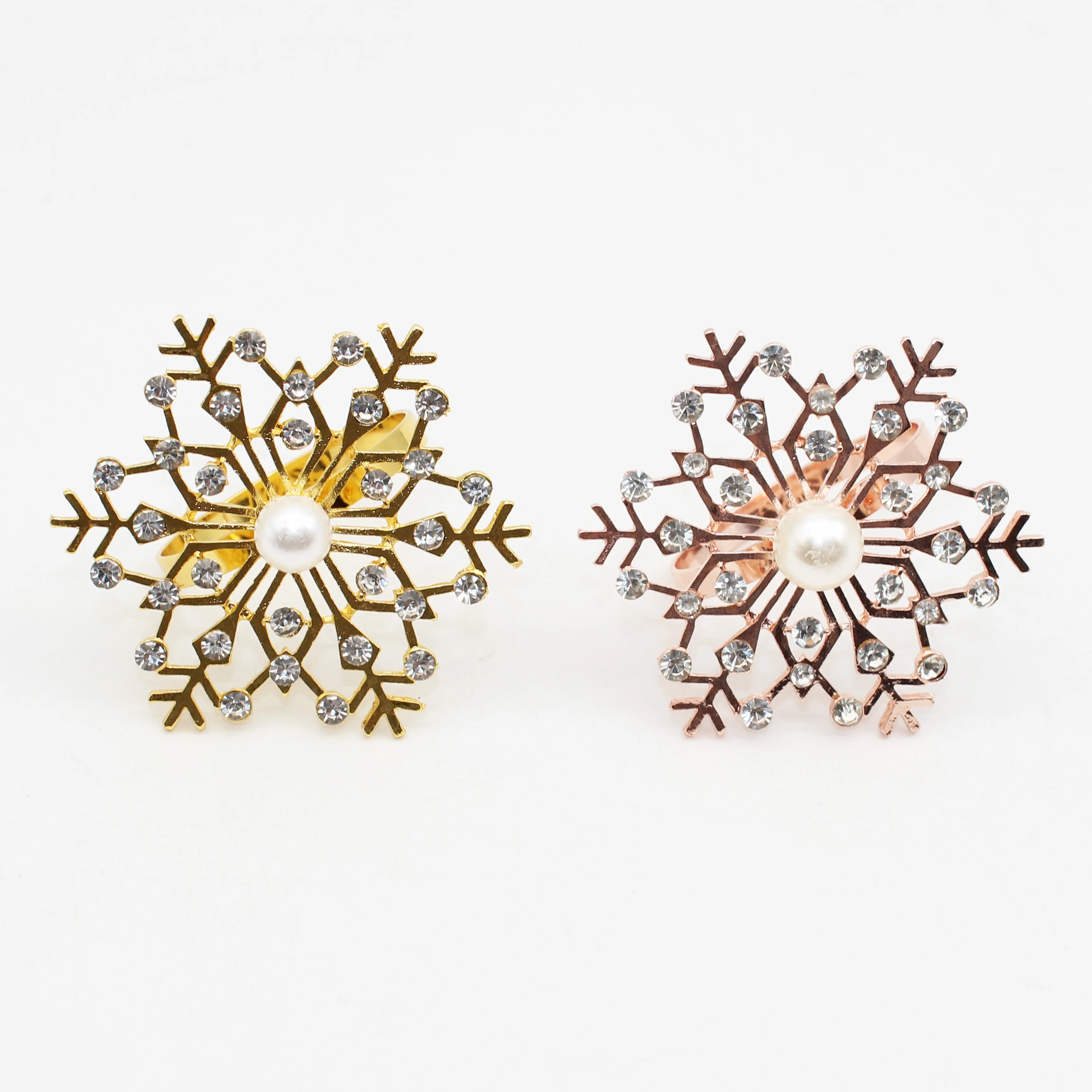 Jachon 2024 новейшее кольцо для салфеток с жемчужинами и цветами праздничной вечеринки свадьбы Рождества снежинки золотые кольца