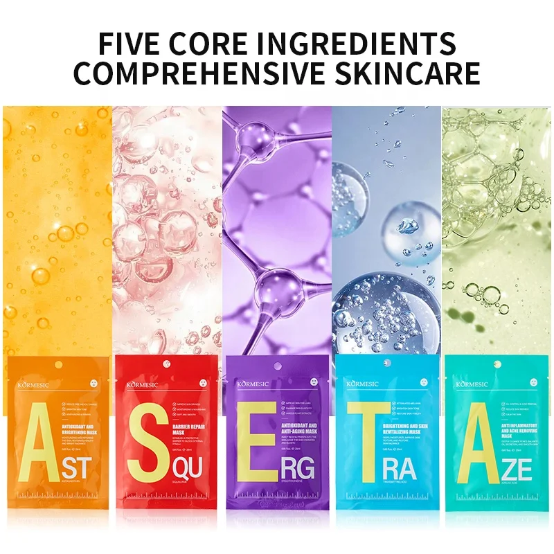 KORMESIC Wholesale OEM Soft Skin Deep Moisturizing Hyaluronic acid Whitening Face Beauty Facial Mask Sheets