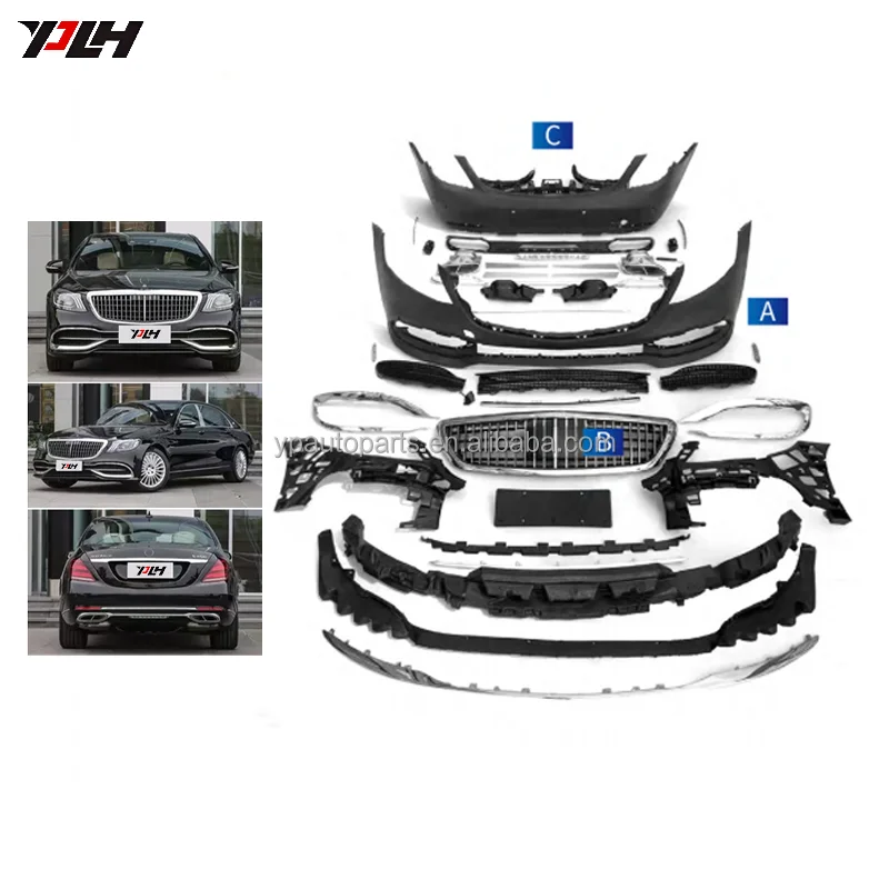 May Style Bodykit Facelift For Mercedes-Benz S Class W222 2014-2018 S680 Front and Rear Bumper Grille without ACC