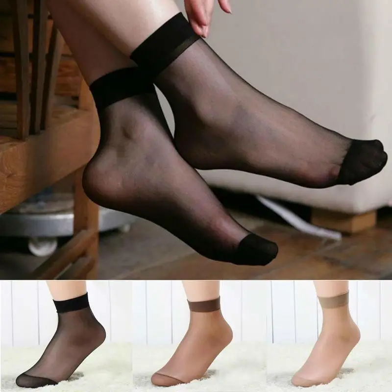 Manufacturers Wholesale Quality Cheap Summer Invisible Silk Socks Women Thin Crystal Ankle Transparent Socks Nylon