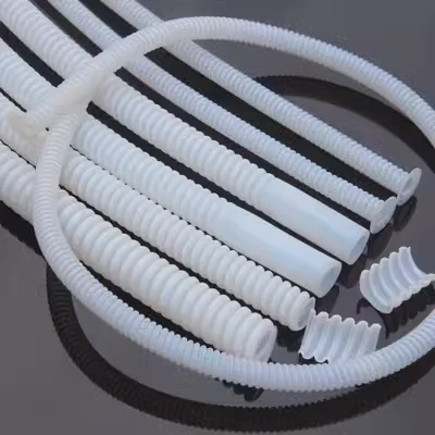 Plastic Conduit Pipe Flexible Ptfe Corrugated Tube Pipe Fittings Teflon Ptfe Spirally Corrugated Hose