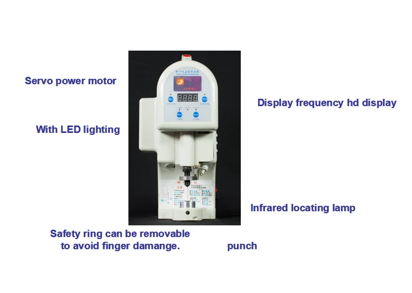 Electronic direct drive eyelet punch grommet machine