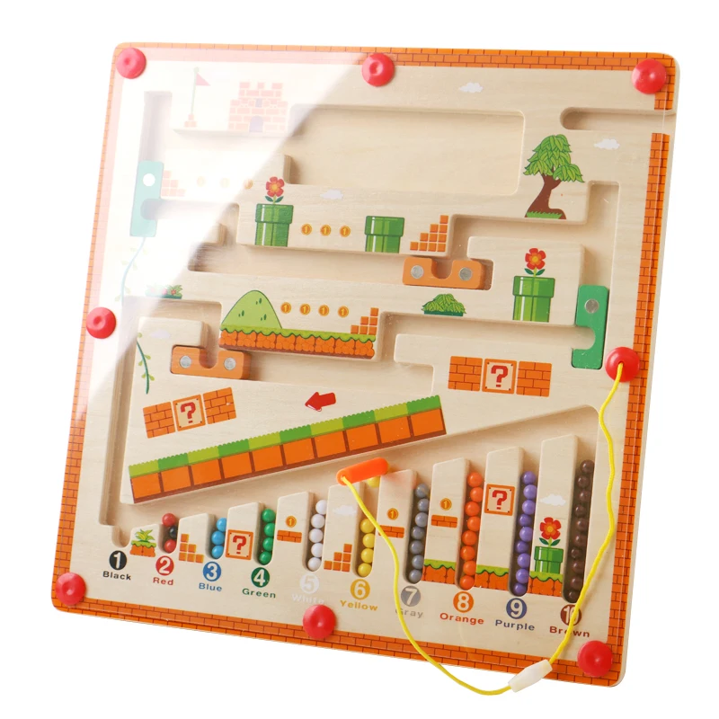 Magnetic Mushroom House Color And Counting Maze Puzzle Game Number Maze Board