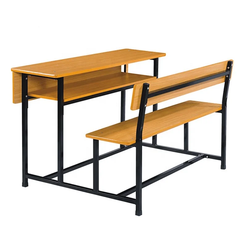 Modern Design Wood Metal Classroom Furniture Wholesale College University Table Chair Set for Students Teachers Kids Steel Frame