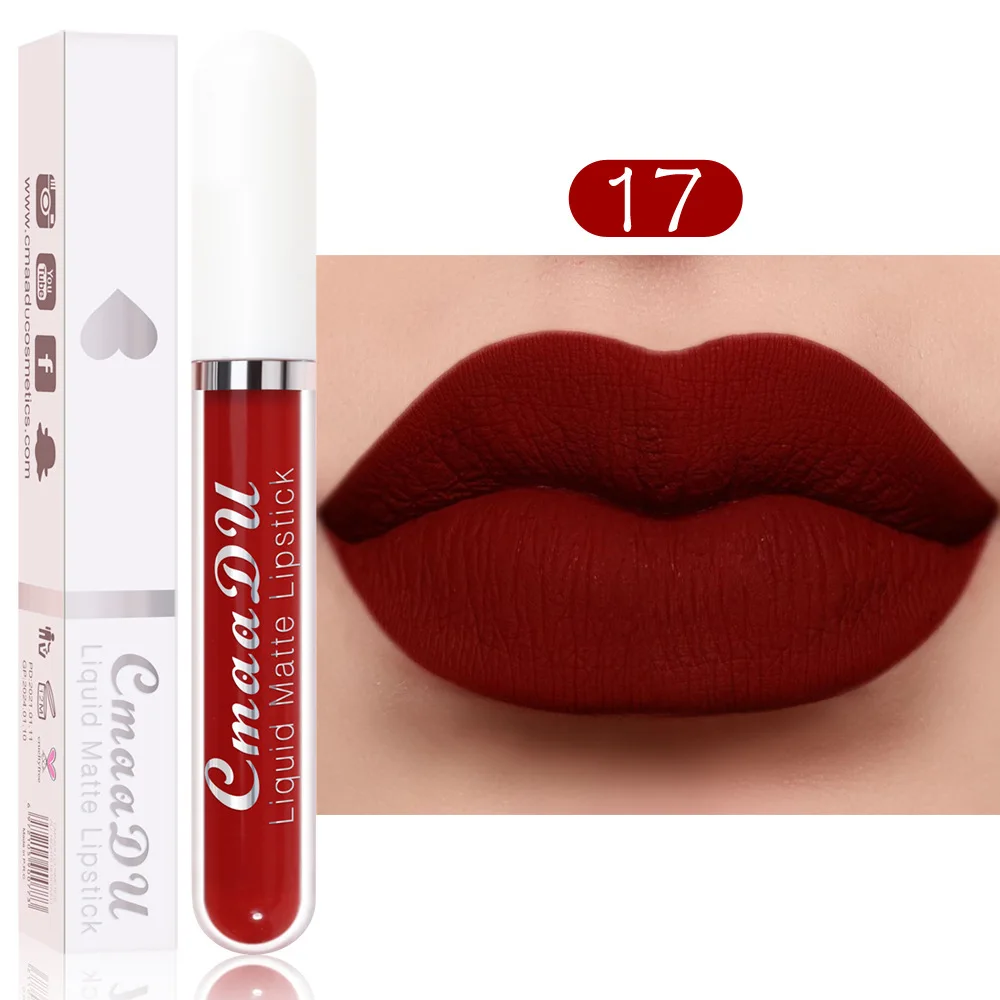 18 Color Vegan Red Lip Gloss Base Waterproof Non Stick Cup Liquid Matte Lipstick  Lip Gloss For Daily Makeup