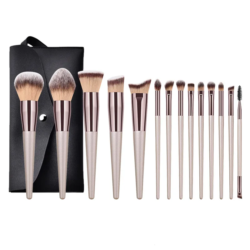 
10 Pcs and 14 Pcs Professional Natural Hair Makeup Brushes Hot Sale Cosmetic Tool Makeup Brush Set 