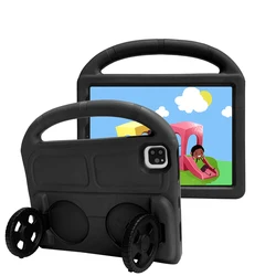 Soft Cute Rubber Kids Tablet Cover Case for iPad Pro 2018 2020 2021 11Inch with Foldable Wheel Kickstand