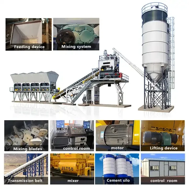 Factory good quality 60-90 m3/h capacity concrete batching plant price mini concrete batching plant for sale