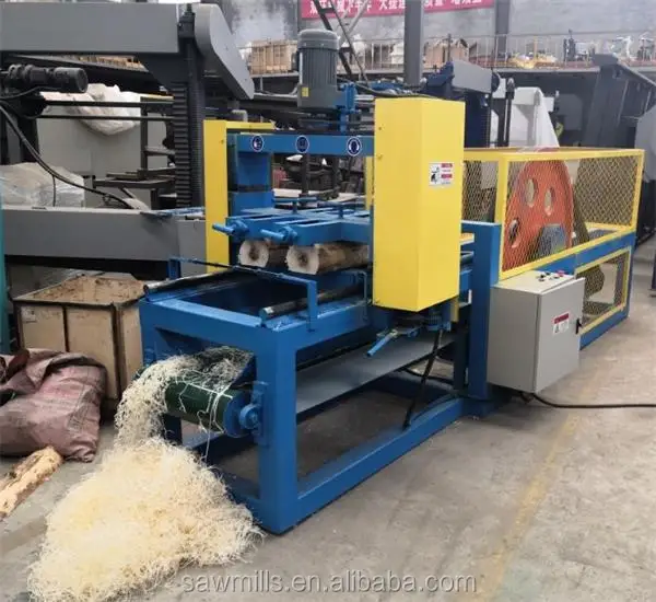 2021 Woodworking Machine Cutting Logs Square Wood Into Wood Wool Excelsior Hair
