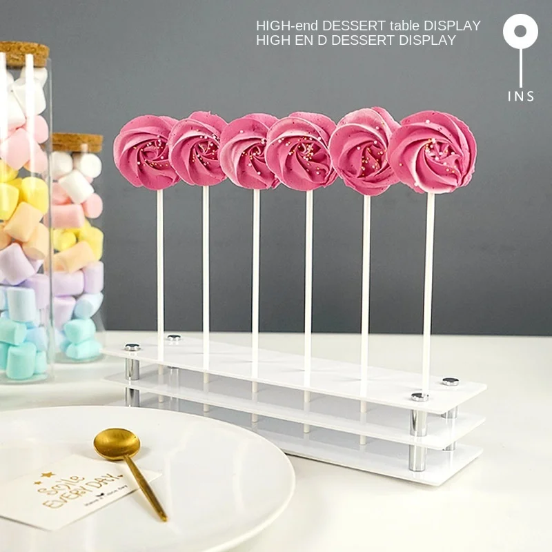 Lollipop frame Lollipop cake acrylic display stand square net red dessert table buffet candy multi-layer shelf