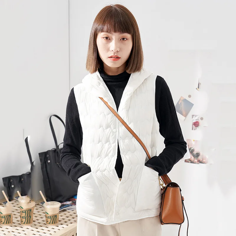 New Casual Warm Sleeveless Coat Jacket Vest Women Winter Coat Hoodie Puffer Vest