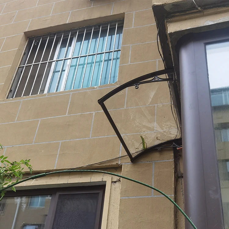 OEM customized multiple size outdoor rain cover canopy aluminum bracket plastic sheet awning for front door