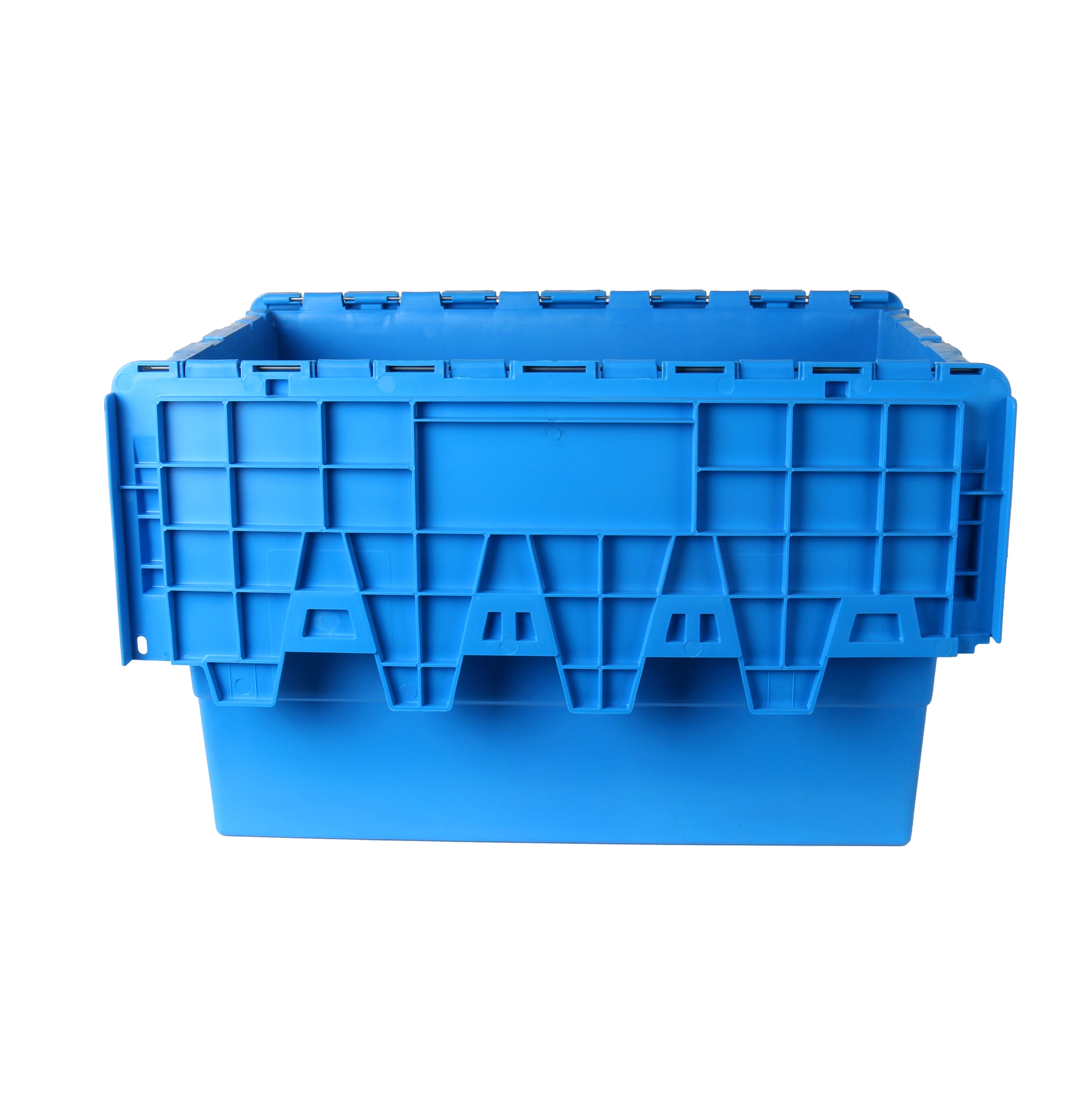 Solid large loading stackable and nestable storage plastic moving boxes wholesale