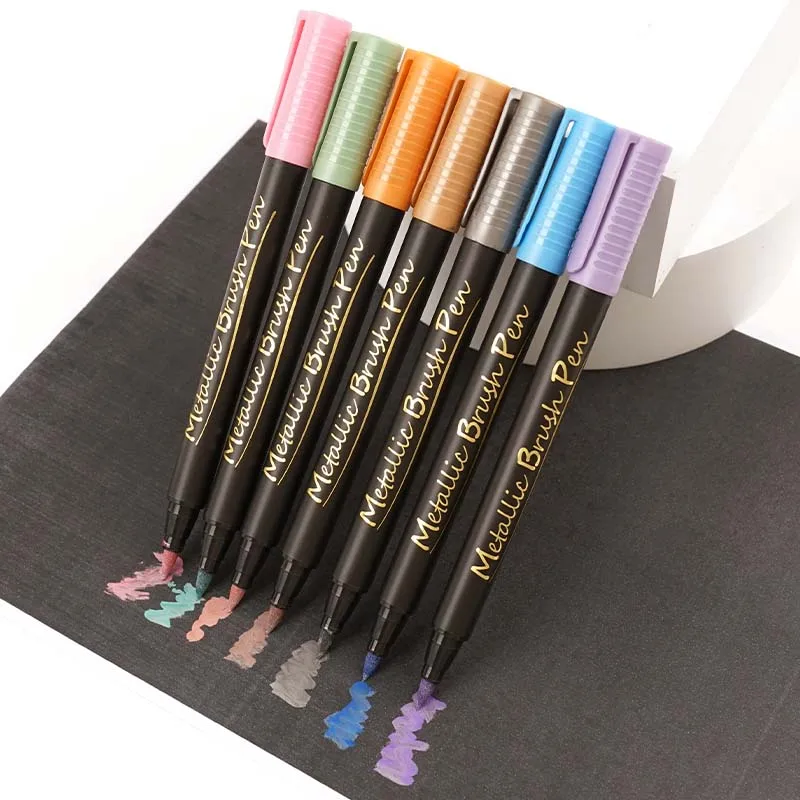 12 Color Acrylic Marker Professional Brush Tip Painting Non Toxic Markers