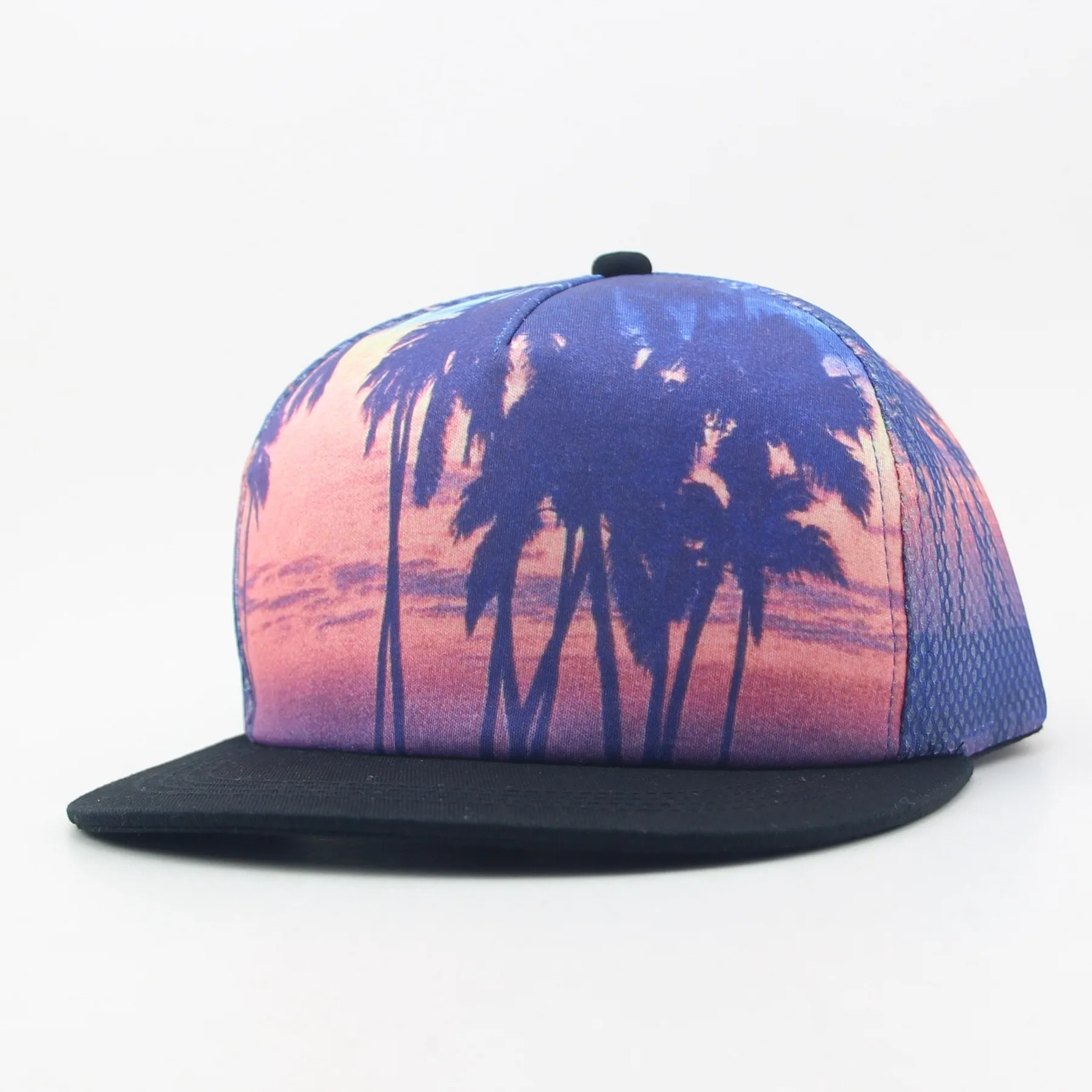 OEM 6 Panel Embroidery Printing Caps Blank Flat Bill Hip Hop Caps And Hats For Adults