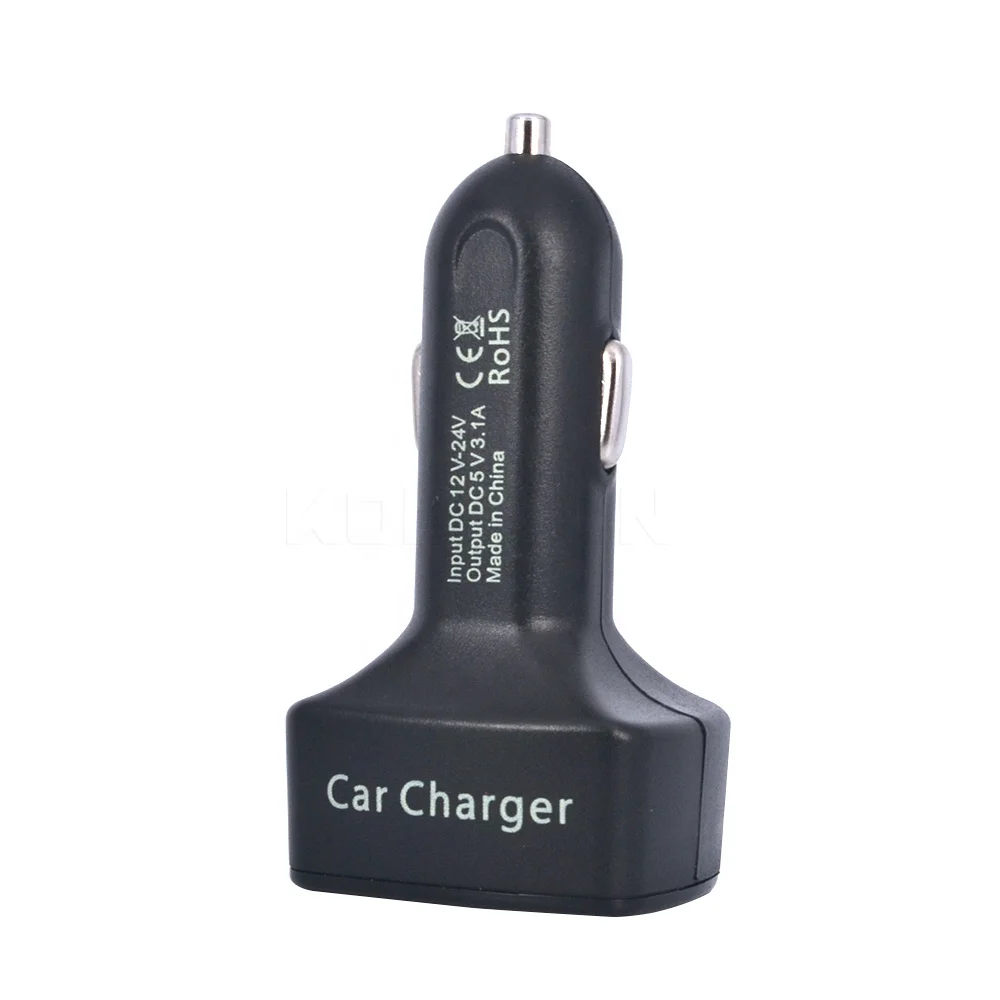 Car Charger Dual USB Voltmeter Thermometer Digital Display Charging Cigarette lighter 12V 24V for Car Tablet Smart Phone 4 in 1