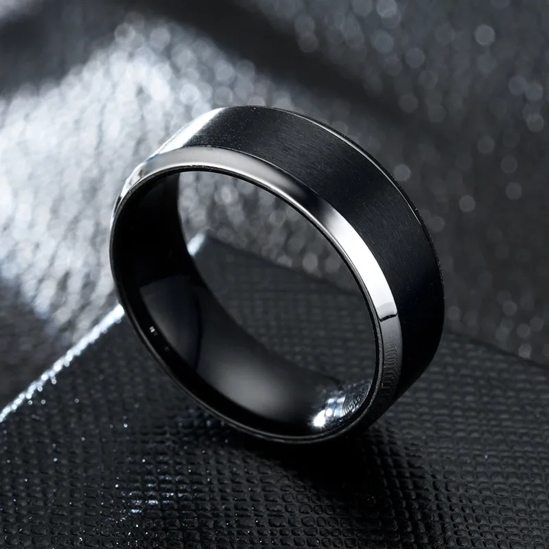 
Wholesale 2021 Fashion Black Tungsten Titanium Steel Ring Simple Luxury Light Finger Ring For Man 