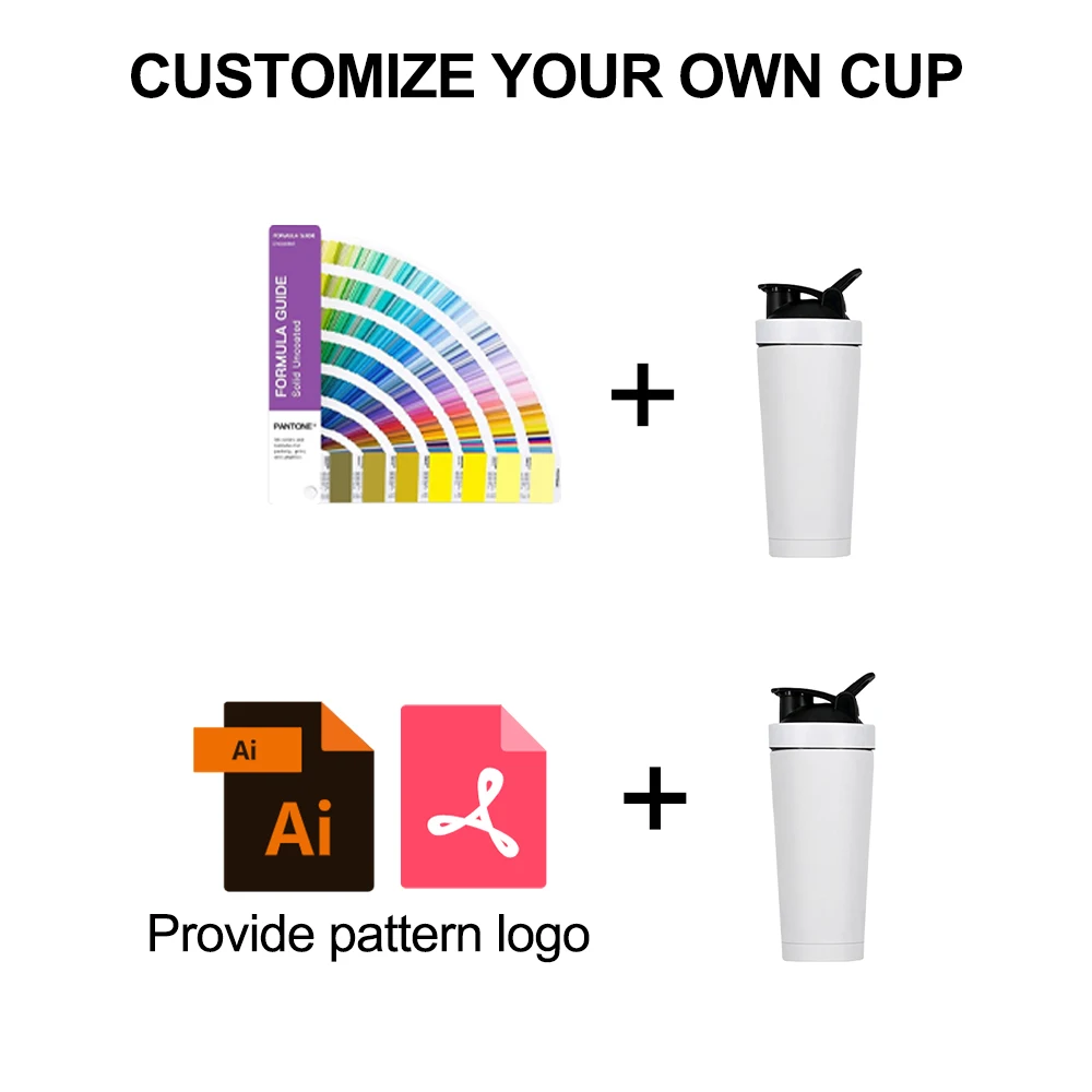 Custom High Quality bpa free 739ml / 500ml Gym Metal Protein Shaker Cup Stainless Steel Shaker Bottle