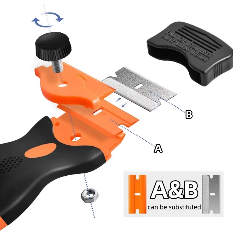 Scraper Car sticker remover Scraper Glass hob Scraper cleaner with 20 blades, Blade razor blade scraping tool set