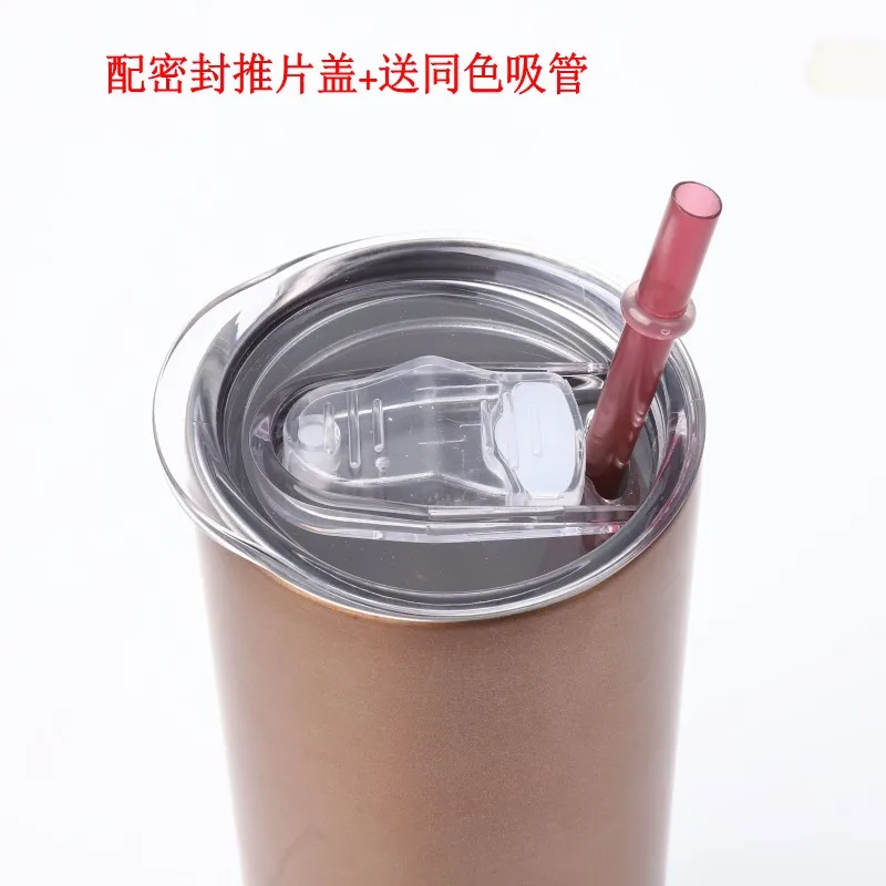 20oz узкие стакан тонкий чашка с крышкой и солома из нержавеющей стали Небьющийся вакуумные держать холодной или горячей кружка для путешествий изготовленным на заказ