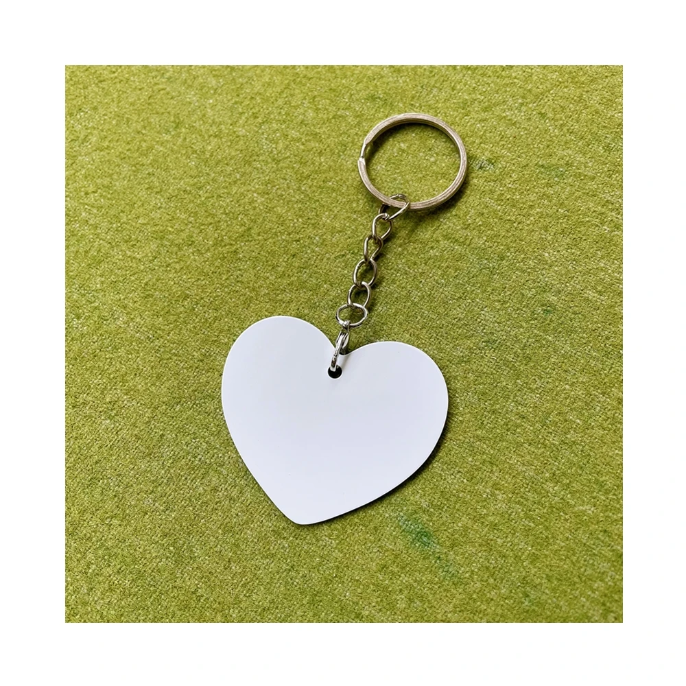 DIY Aluminum 2 Sided Wholesale Blank Round Heart Rectangle Metal Keychain Sublimated Aluminum Blanks