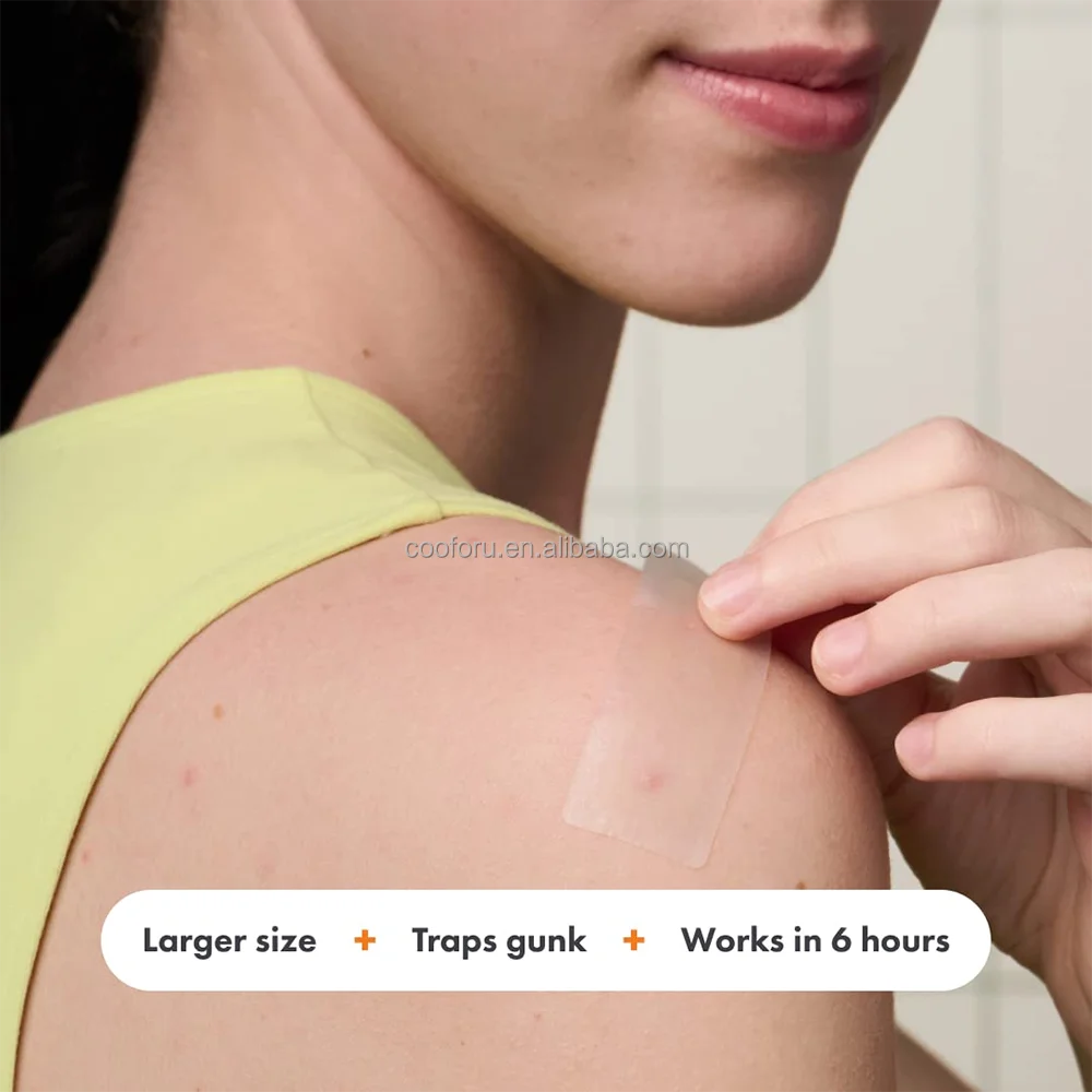 _2:10 Patches Rectangular XL Hydrocolloid Large Cosmetics Surface Acne Pimple Patches for Body, Cheek, Forehead, and Chin With