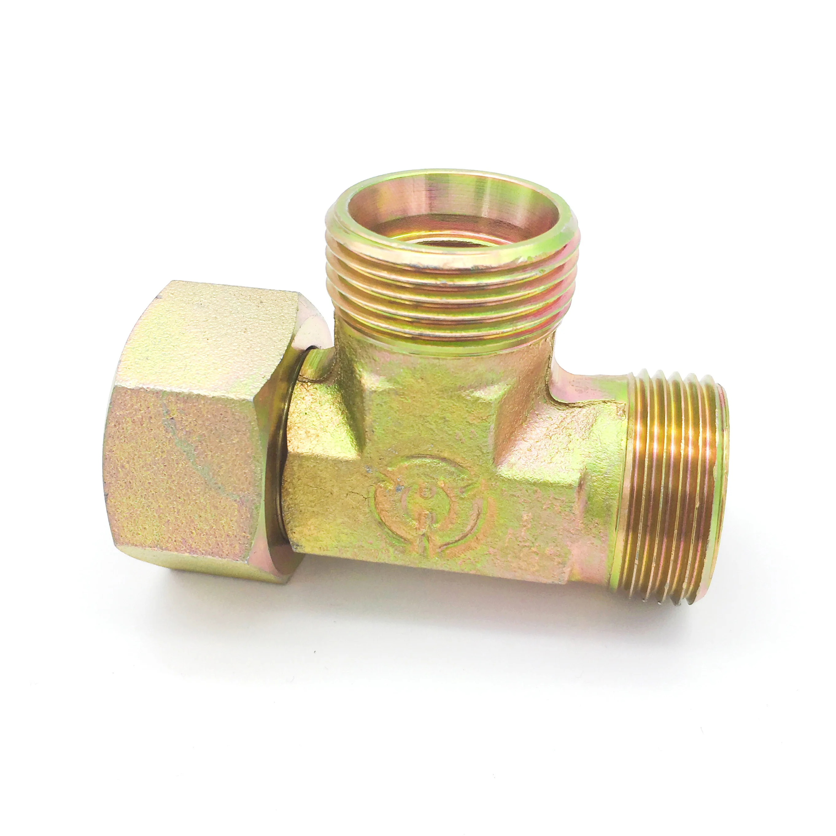Hydraulic Pipe Fitting Bulkhead Weld Swivel Nut Run Tee