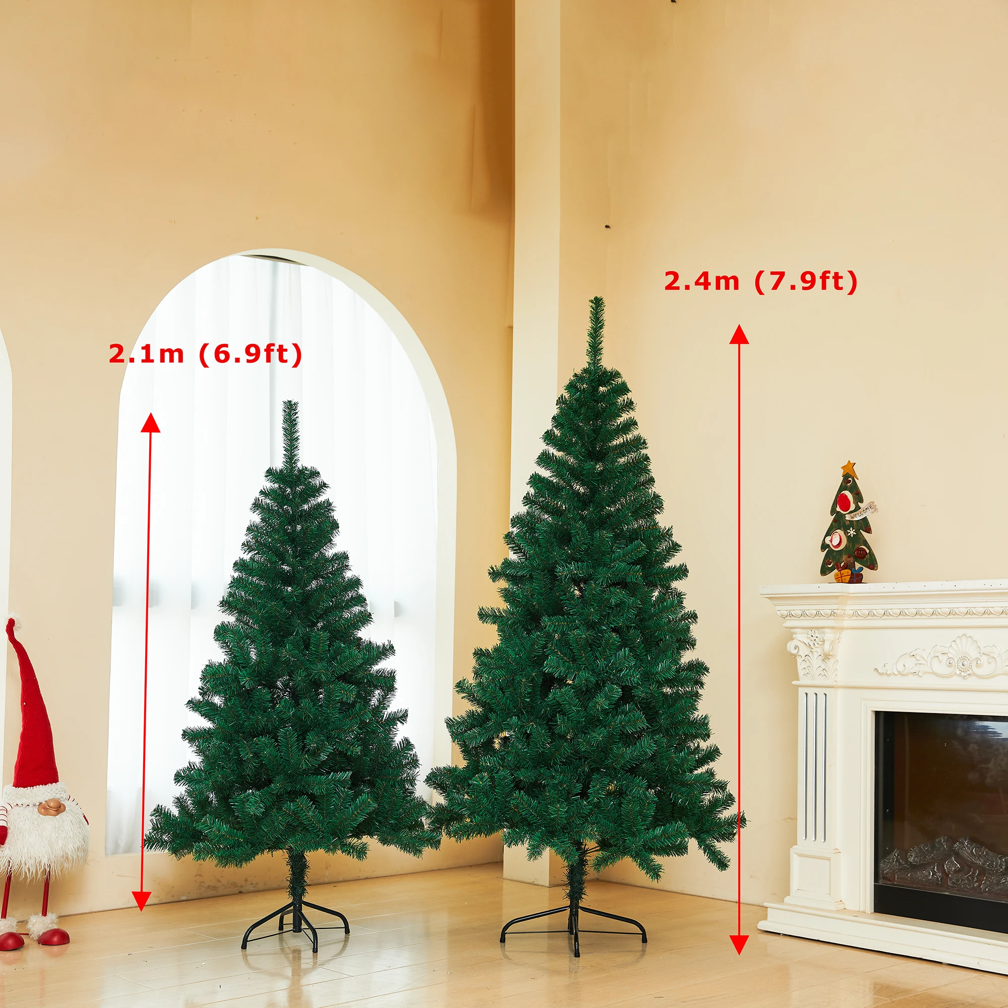 Sevenlots 60cm overstock christmas tree  outdoor artificial christmas trees Green OEM Customized PVC Item indoor