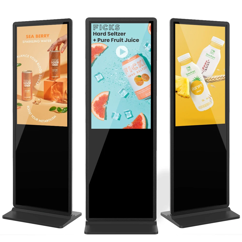 Floor Stand 32 43 55 inch Indoor Digital Signage LCD Display Totem Advertising Information Touch Screen Kiosk
