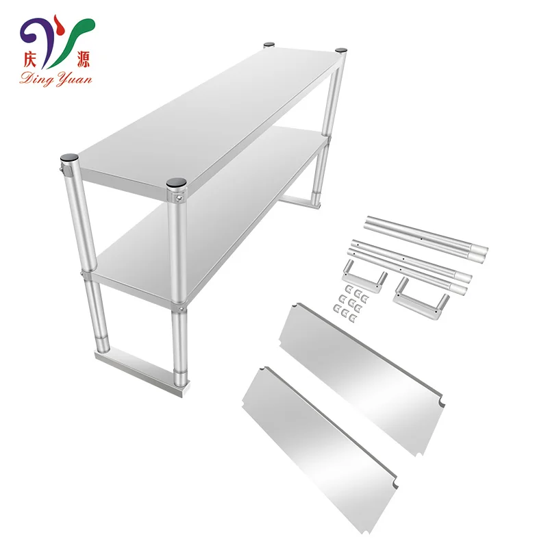 Industrial Heavy Duty Work Bench Solid Metal Working Tables Top Shelves Kitchen Work Table