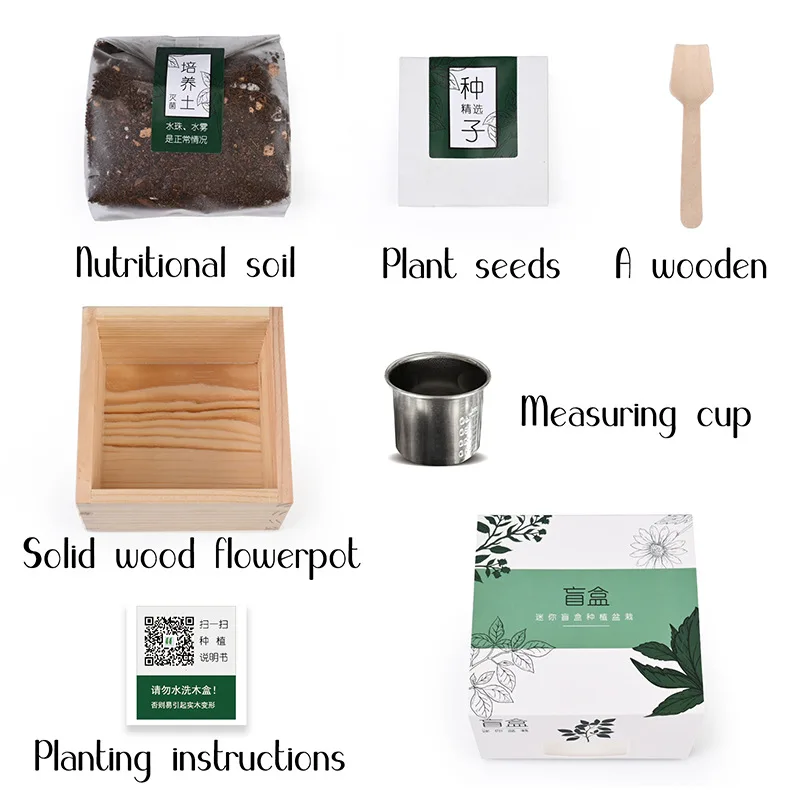 Wood Plant Markers Fertilizer Soil Disc Paper Pots For Plants Indoor Herb Garden Growing Kit