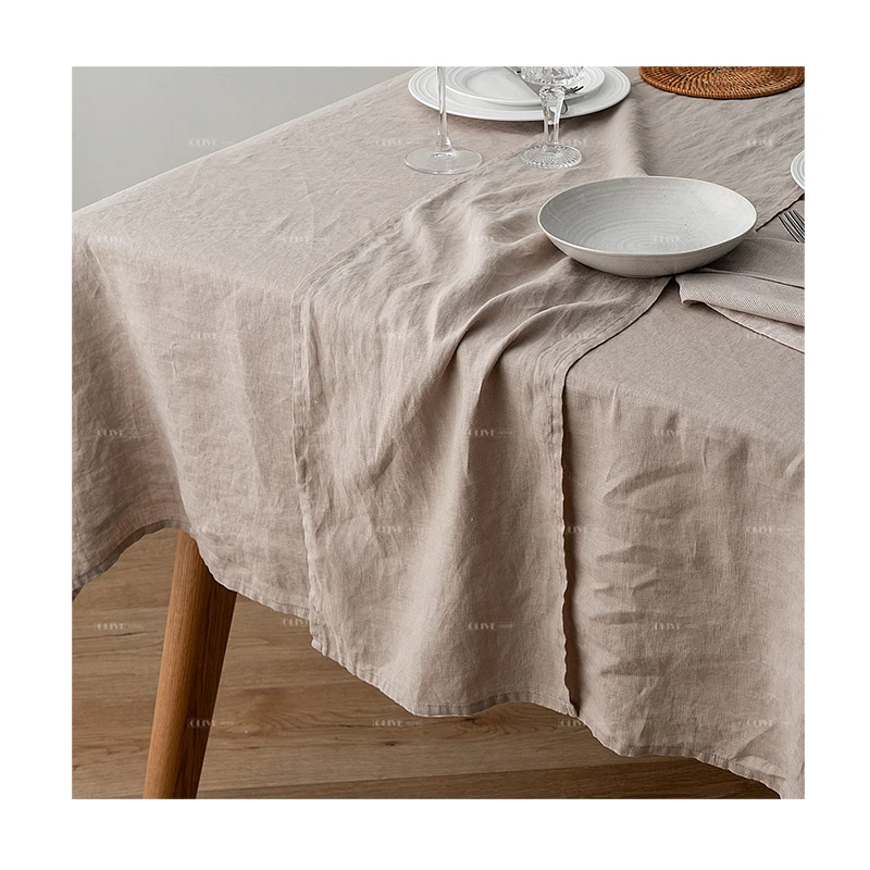 100% French Linen Tablerunner for Dining Wedding Party Holiday Handcrafted Stonewashed Natural Linen Table Decor Runner Nappe
