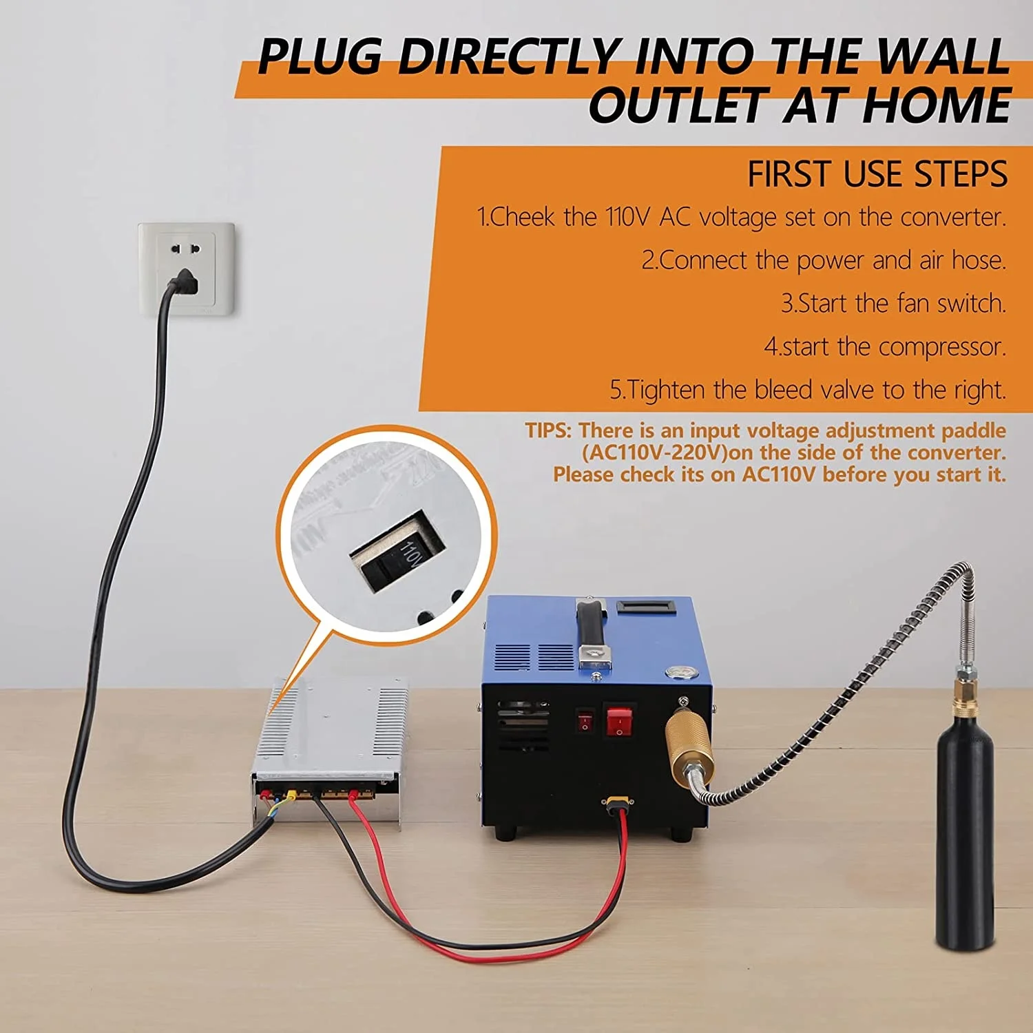 Pcp compressor small portable led display small filter high pressure automobile compressor 12v dc 300bar pcp pump
