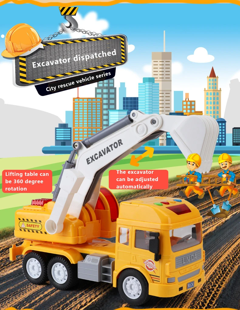 Большой инерционный инженерный автомобиль 28/5000, цементный экскаватор, пожарный двигатель, набор моделей самолетов, детские игрушки