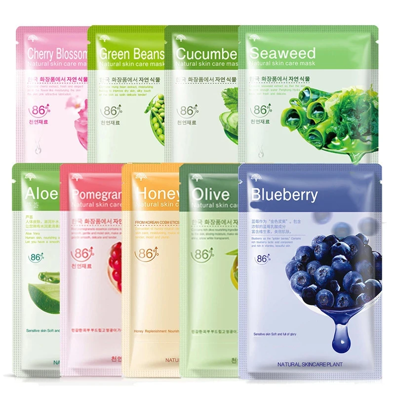 OEM ODM BEOTUA wholesale moisturizing blueberry strawberry avocado fruit face sheet mask