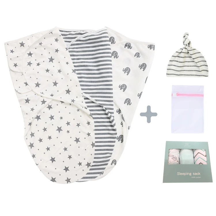 
Hot selling baby organic muslin swaddle blanket wrap set, 3 pack 