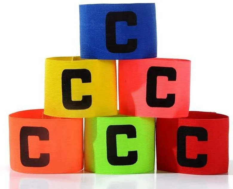 Повязка для футбольного капитана эластичная нарукавная повязка с логотипом C-word однотонная пустая на