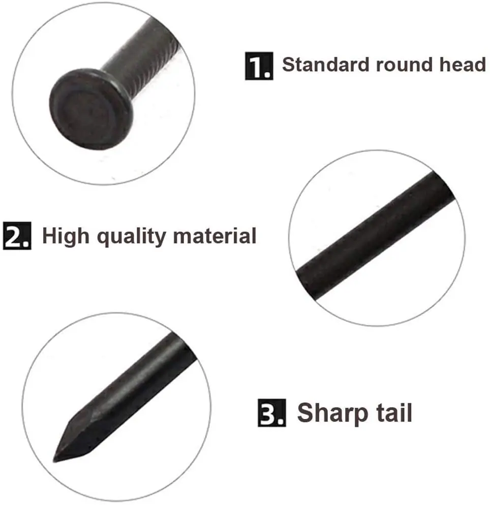 Factory Outlets High Strength Hardened Steel Black Concrete Nail For Construction