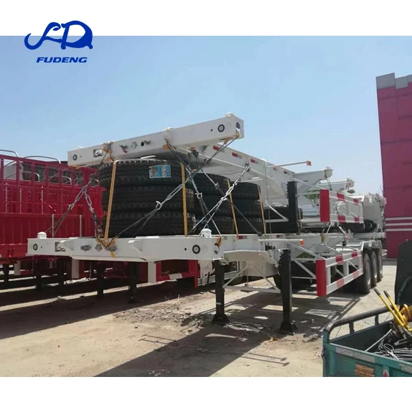 Skeleton container chassis trailer 3 axles 4axle semi trailers 20ft 40ft 60tons chassis skeletal semi  truck trailer for selling