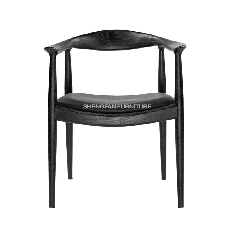 Factory Wholesales Comfortable The Kennedy Chair Wooden Arm Chair Black Bistro Coffee Office Garden Chair With Arms