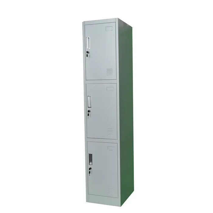 Commercial furniture steel clothes cupboard design 3 compartment steel student locker