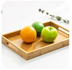Wholesale Bamboo Tray Simple Household Hotel Restaurant Serving Tray with Handles Rectangular Japanese Bamboo Tea Tray
