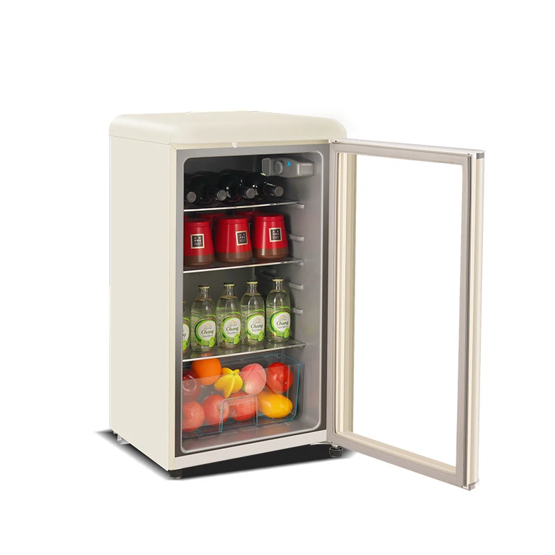 Glass Door Small Refrigerator for Soda Beer or Wine Perfect Beverage Refrigerator Cooler Mini Fridge for Home/Bar/Office