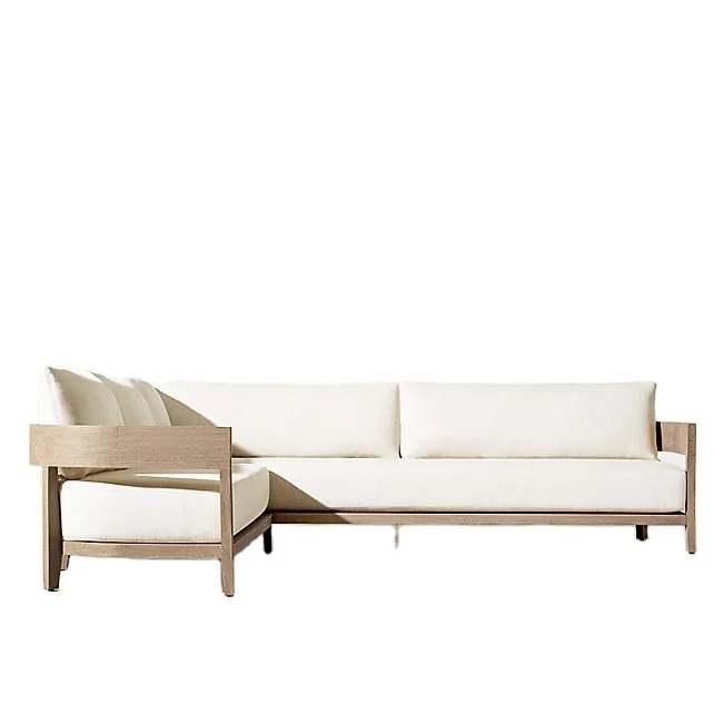 Ferly Luxury Wooden Teak Furniture Solid Wood Modular Sofa Bed Hot Sale Garden Outdoor Furniture Left Arm L Modular Sofa