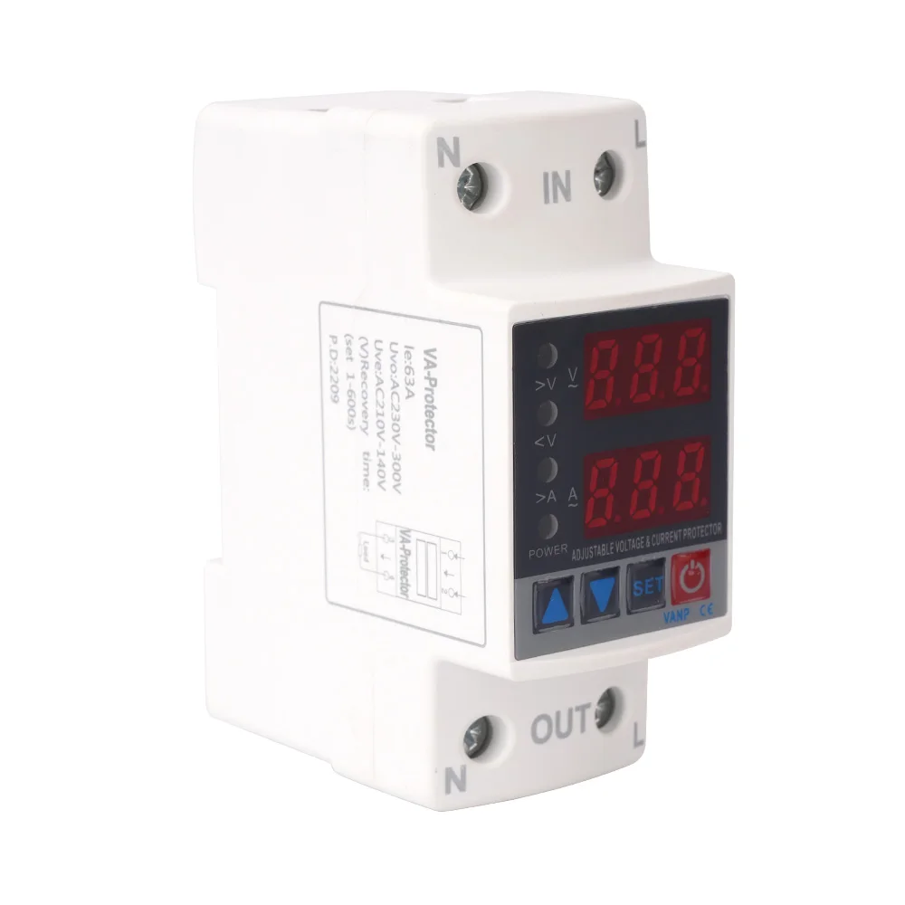 Din rail adjustable automatic overvoltage protection protector Voltage protector 40A 63A 230V