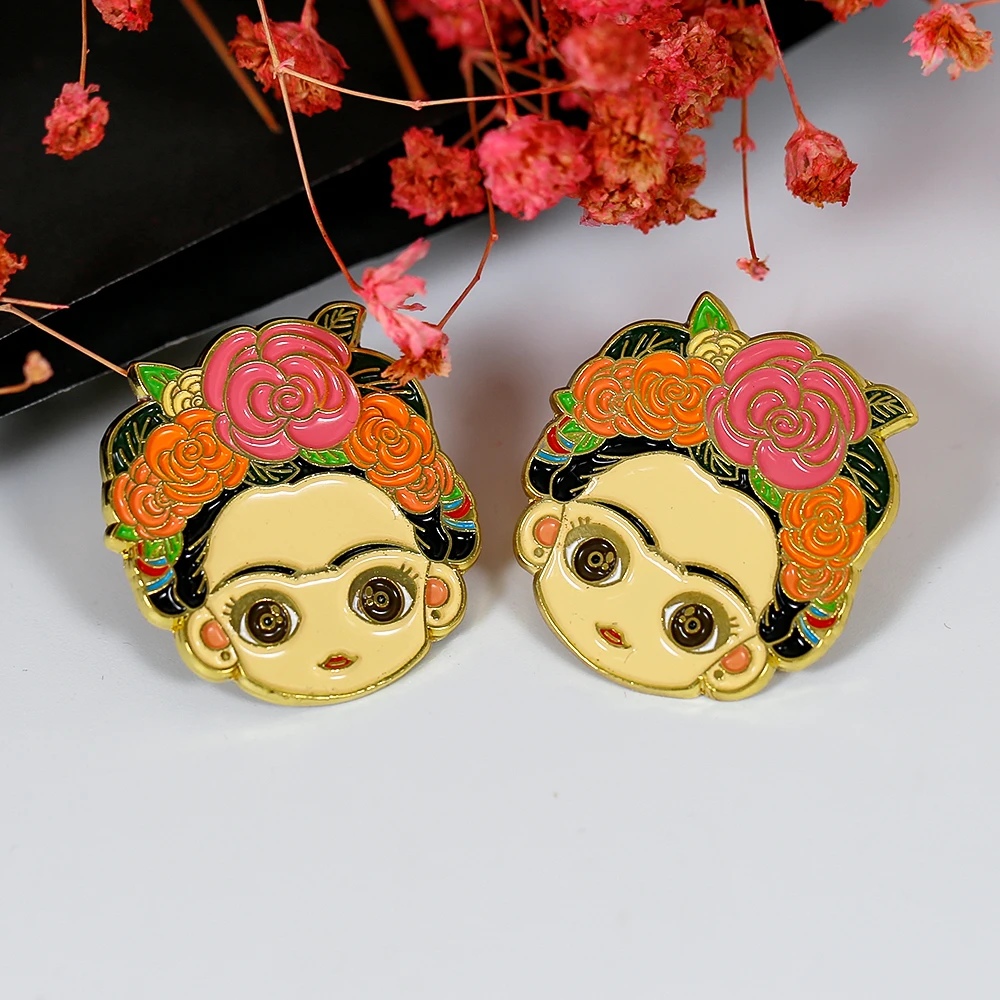 Fashion Fine Jewelry Women Custom Enamel Gold Plated Tiny Stud Earrings Classic Vintage Fashion Jewelry Stud Earrings